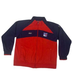Men’s Reebok Center Ice Collection New York Rangers Full Zip Jacket Blue Red 2XL